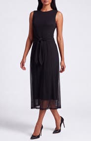 BY DESIGN Brooke Tie Waist Midi Dress