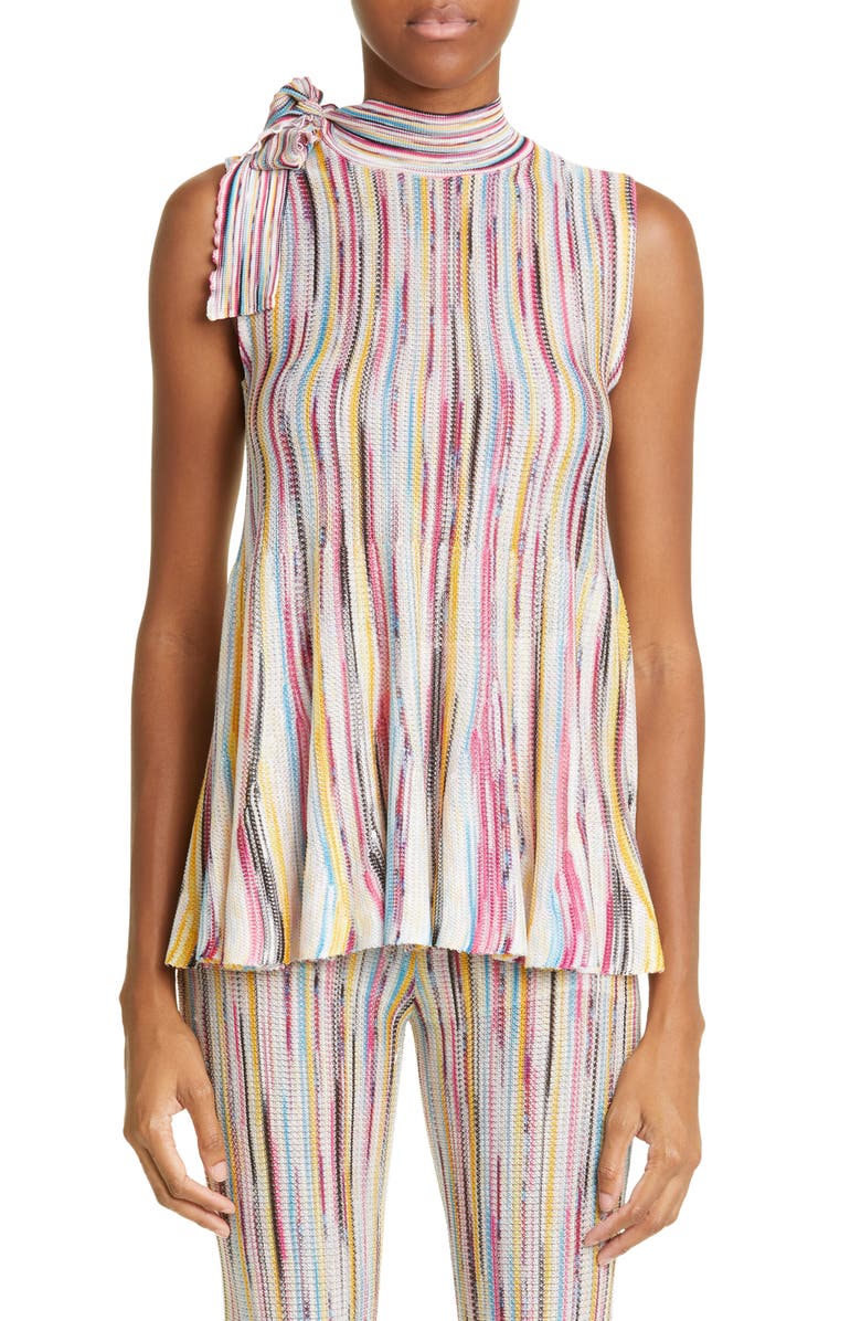 Missoni Space Dye Tie Neck Top, Main, color,