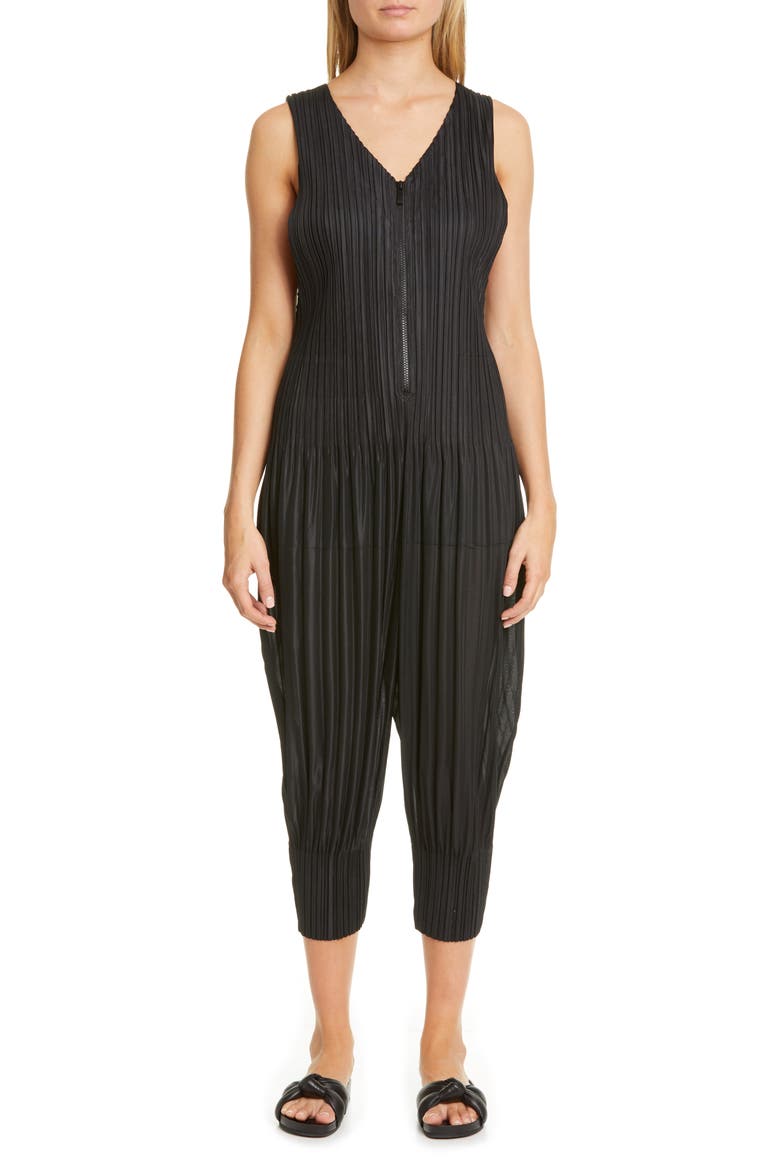 Pleated Jumpsuit, Main, color, 15 BLACK