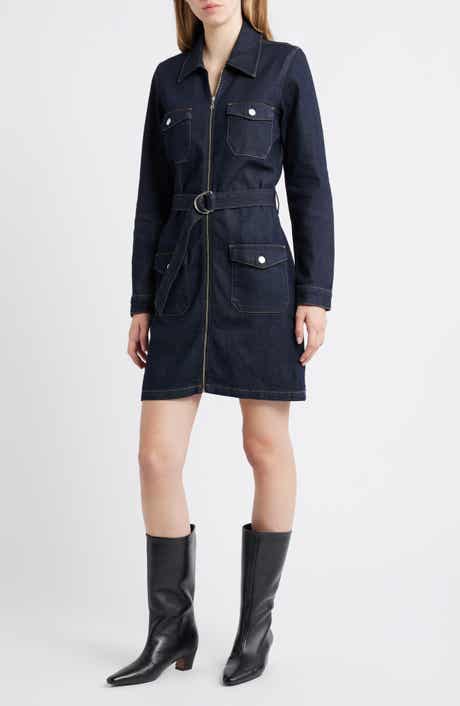 Rails Jefferson Belted Long Sleeve Utility Mini Shirtdress