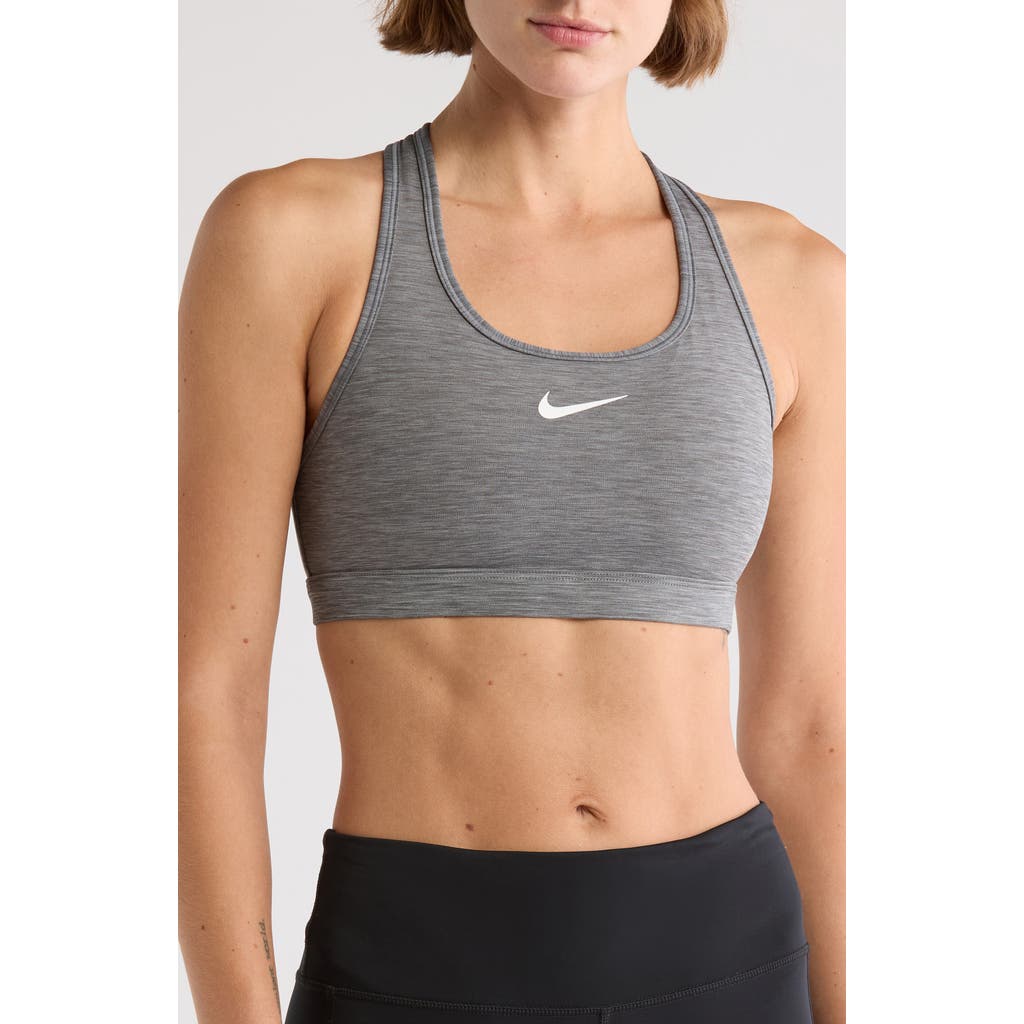 Nike Dri-fit Swoosh Medium Support Padded Sports Bra In Gray