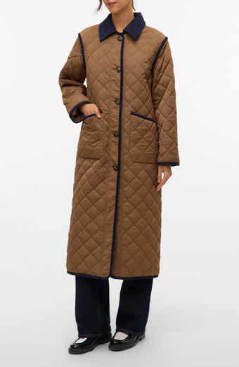 VERO MODA Emily Water Resistant Quilted Long Coat