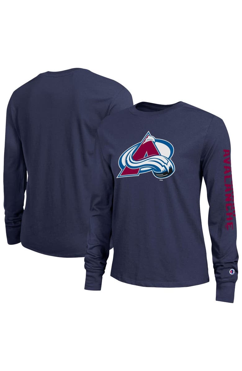 Champion Women's Champion  Blue Colorado Avalanche 2-Hit Long Sleeve T-Shirt, Main, color, Blue