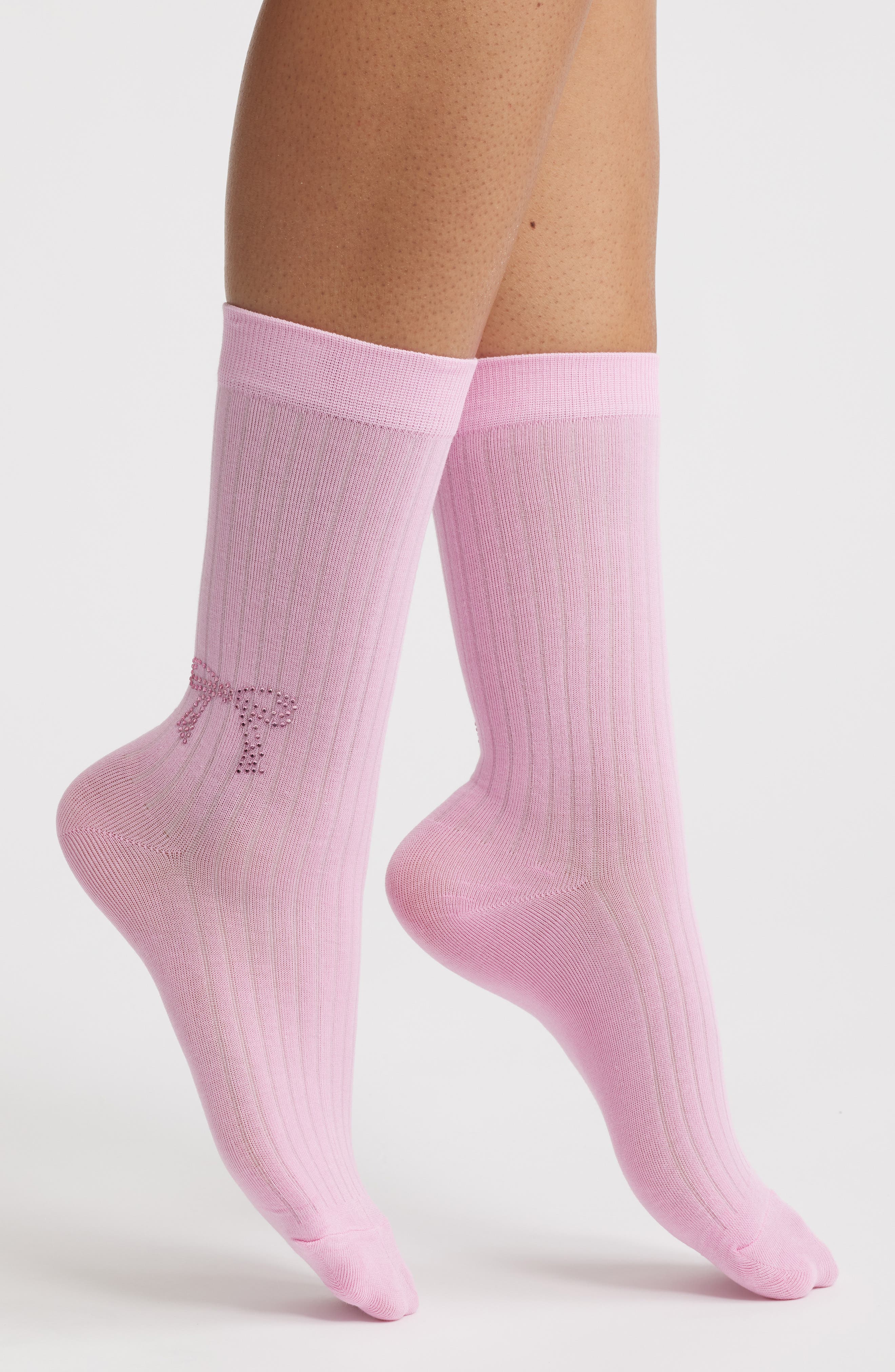 Sabrina Crystal Bow Crew Socks - image 5