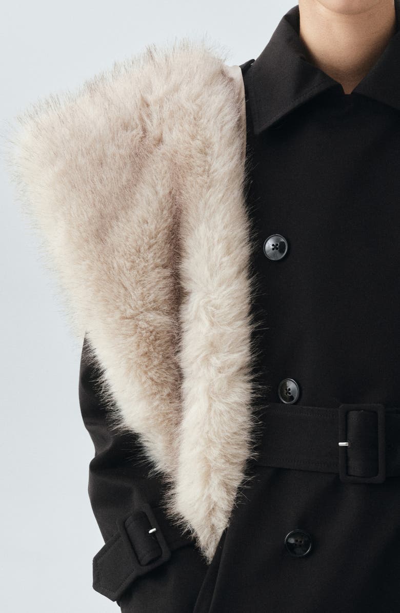 MANGO Selection Classic Cotton Trench Coat, Alternate, color, Black