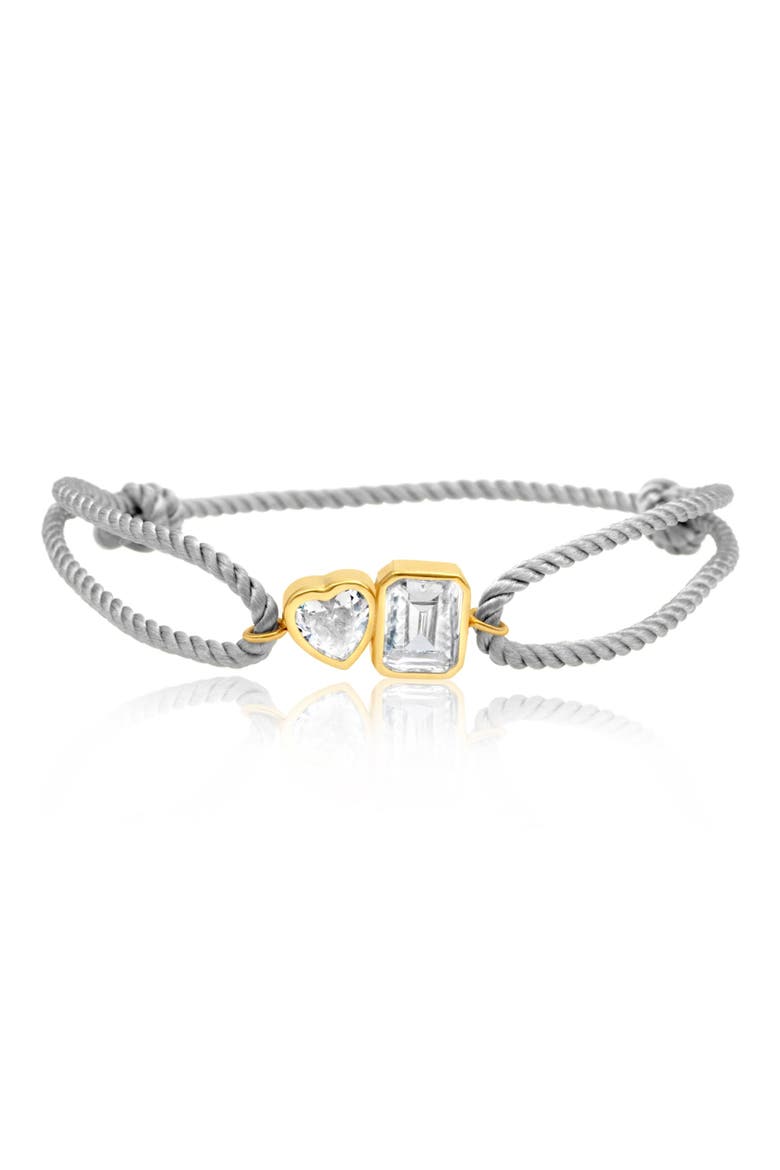Cubic Zirconia Corded Slider Bracelet, Main, color, GOLD GRAY