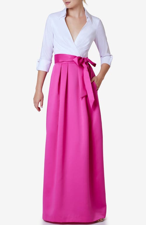 Jessica Howard Mixed Media Ballgown In Pink