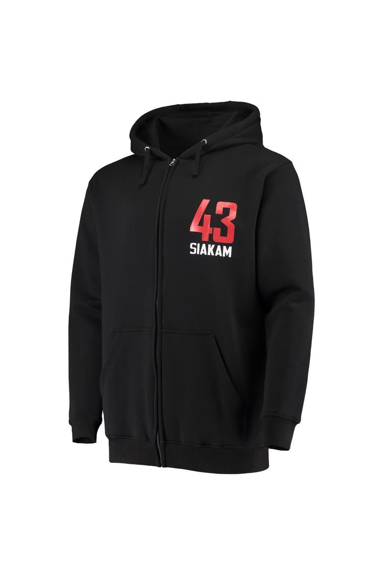 Men's Fanatics Branded Pascal Siakam Black Toronto Raptors Player Name & Number Full-Zip Hoodie Jacket, Alternate, color, Black