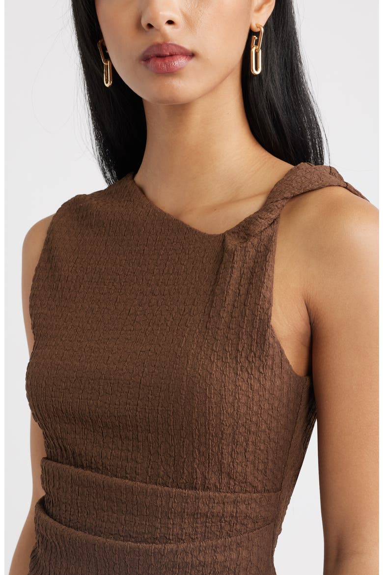 Twisted Shoulder Textured Tank, Alternate, color, BROWN TERRA