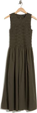 rag & bone Lane Sleeveless Smocked Cotton Maxi Dress