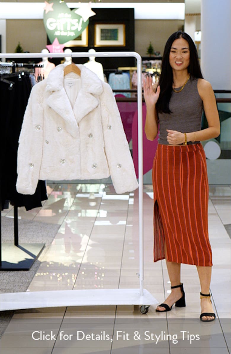 Embellished Faux Fur Coat, sales video thumbnail