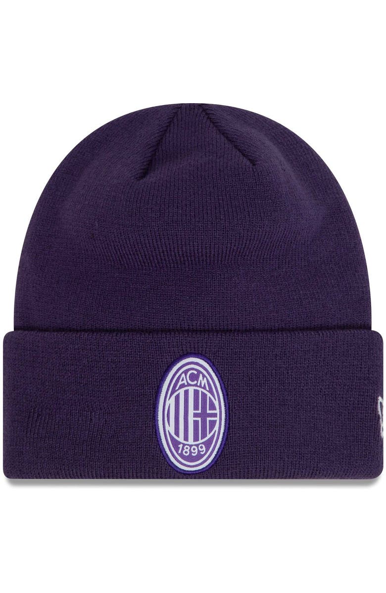 New Era Men's New Era Purple AC Milan Seasonal Color Cuffed Knit Hat, Main, color, Purple