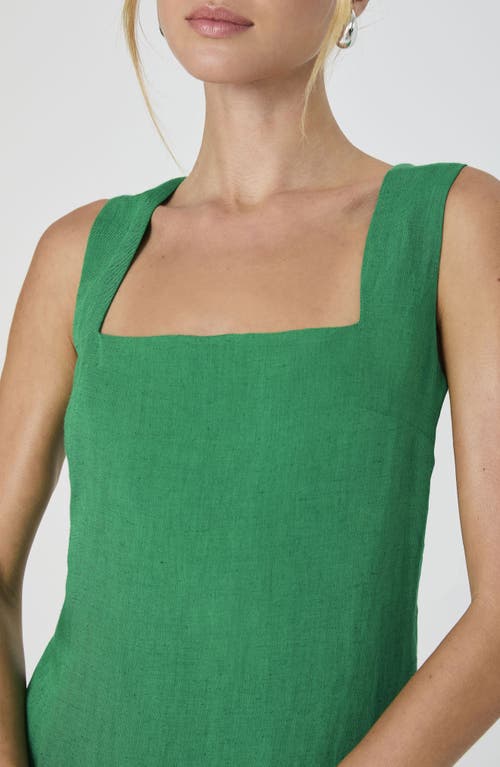 Shop French Connection Birdie Square Neck Minidress In Green Tambourine