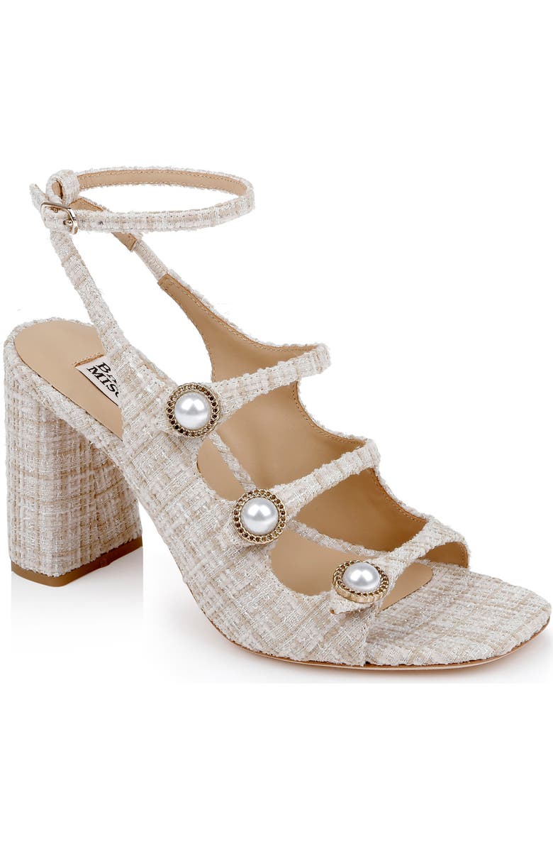 Badgley Mischka Collection Vella Ankle Strap Sandal, Main, color, Cream Multi