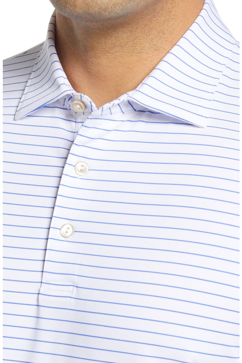 Crafty Stripe Short Sleeve Performance Polo, Alternate, color, WHITE/ BLUE