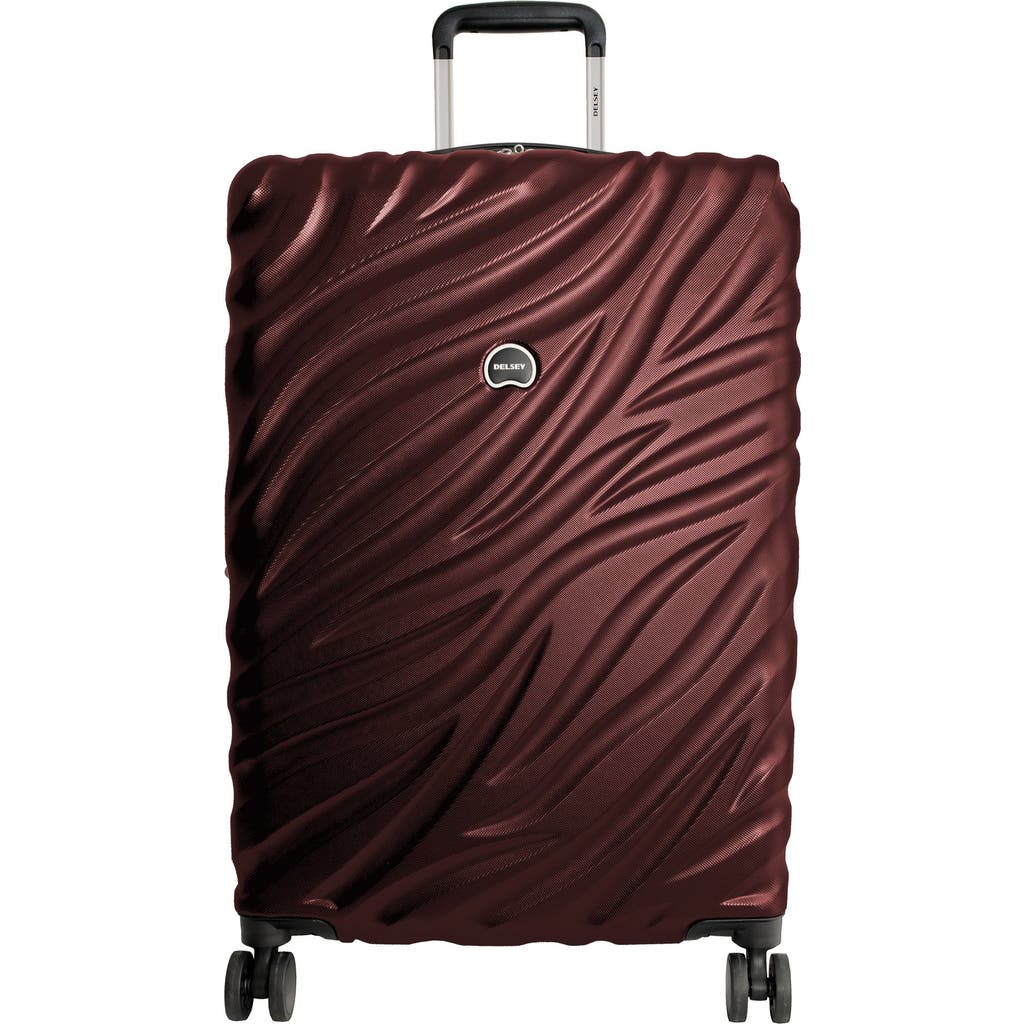 Delsey Paris Alexis Hardside  25-Inch Medium Checked Expandable Spinner Luggage in Burgundy  product