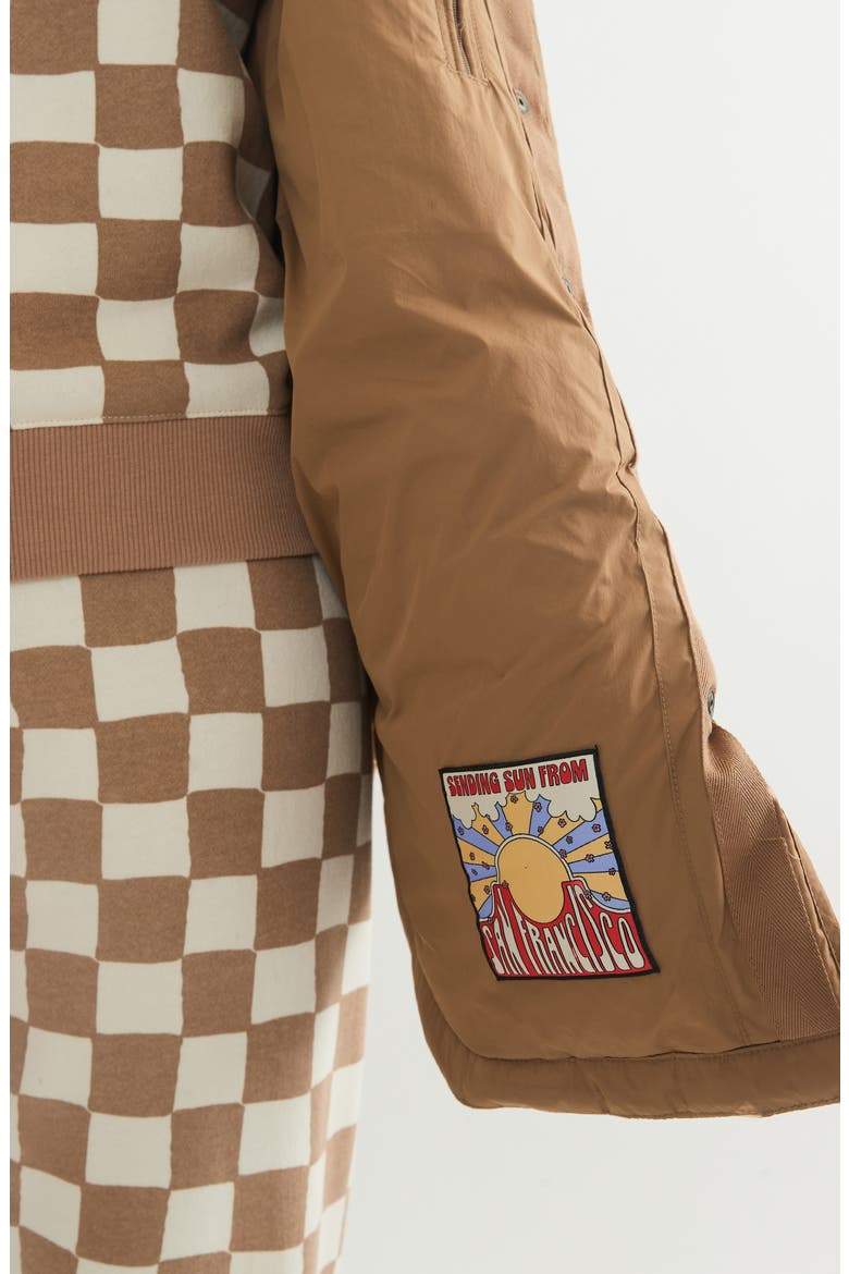 Collarless Quilted Coat, Alternate, color, CARAMEL