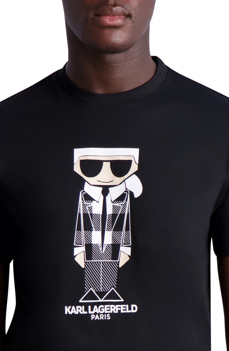 KARL LAGERFELD PARIS Plaid Graphic T-Shirt, Alternate, color, 