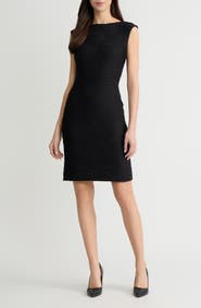KASPER Spring Texture Sleeveless Sheath Dress