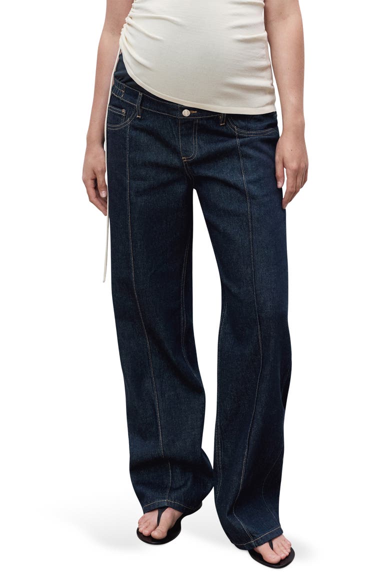 Over the Bump Seamed Straight Leg Maternity Jeans, Main, color, OPEN BLUE