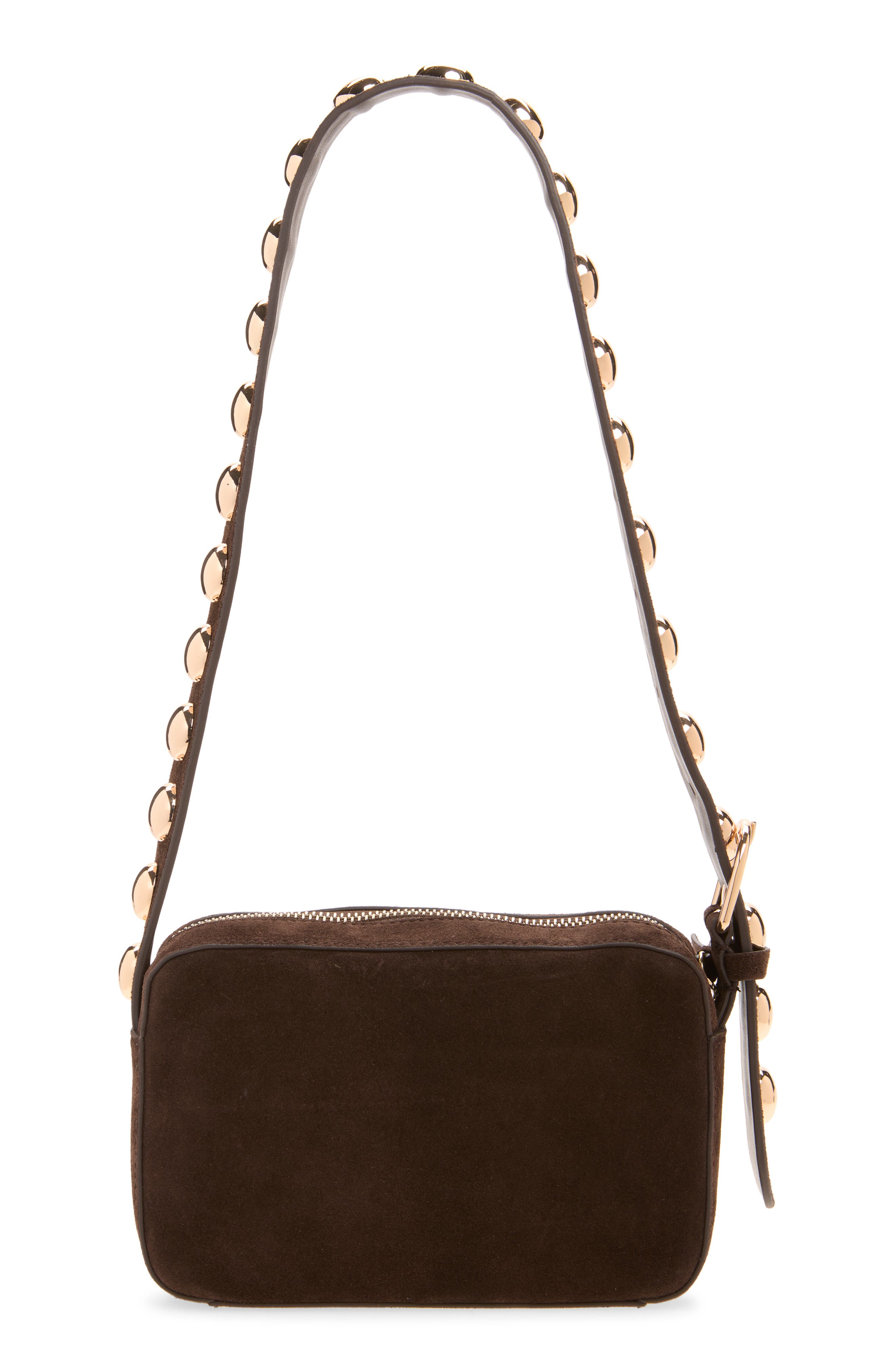 Tally Studded Suede Shoulder Bag, Alternate, color, TMORO