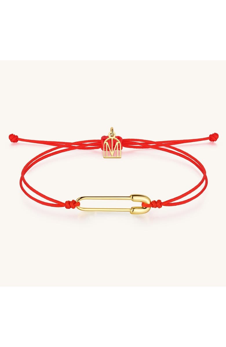 Mantra Safety Pin Protection bracelet, Main, color, Yellow Gold