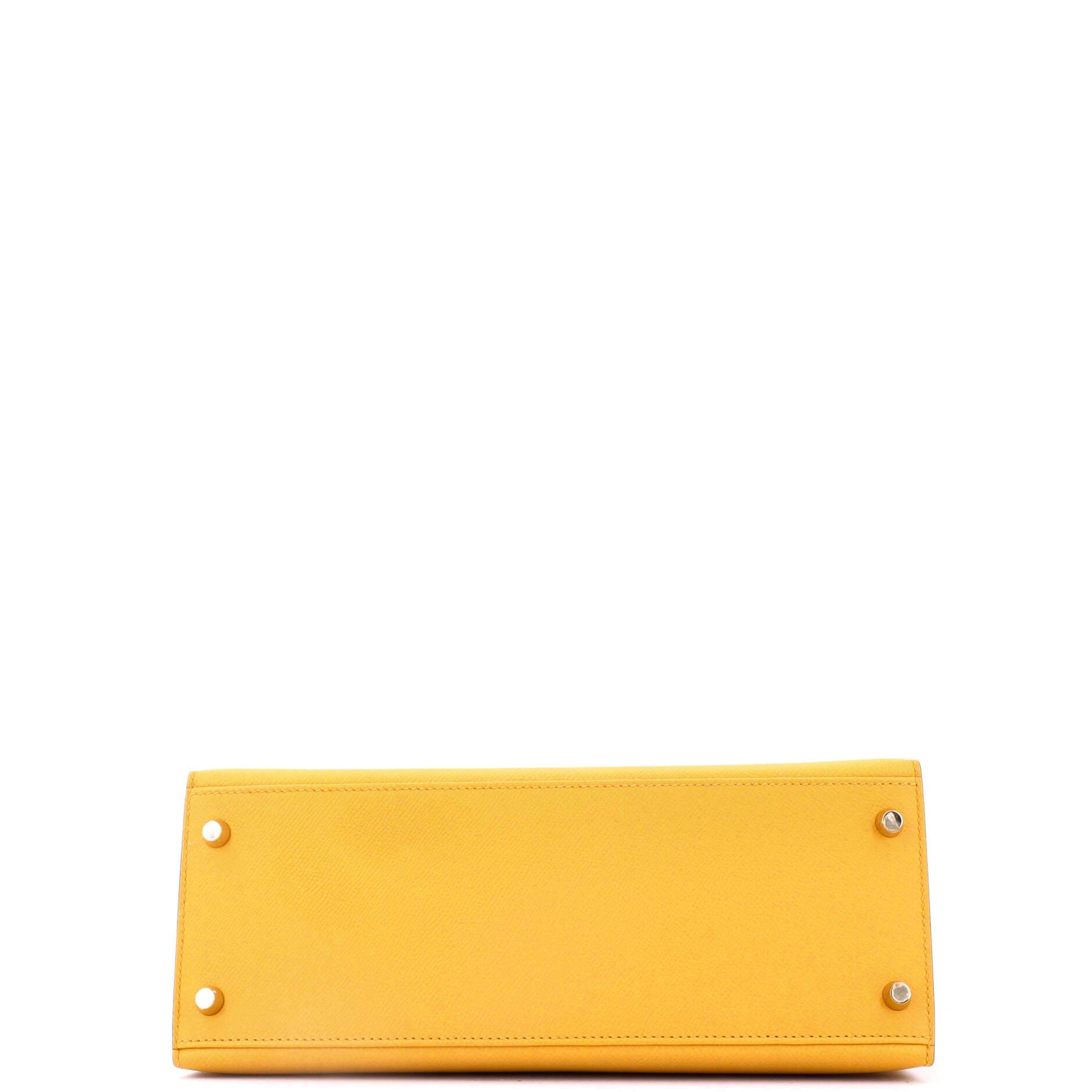 Pre-Owned Hermes Kelly Handbag Yellow Epsom With Gold Hardware 28 ...