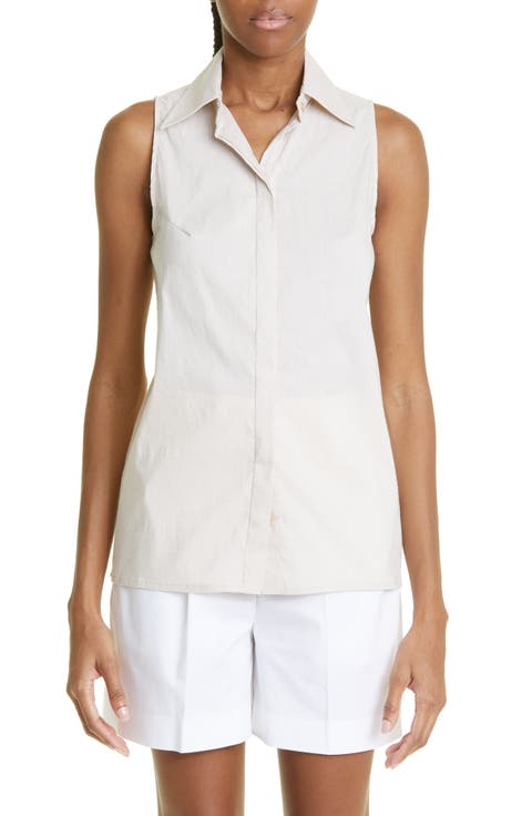 Sleeveless Button-Up Shirt