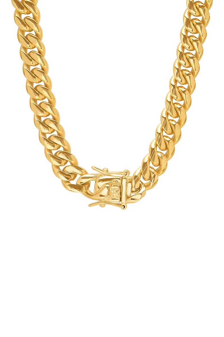 Men's 18K Gold Plated Stainless Steel 24" Curb Chain Necklace, Alternate, color, YELLOW