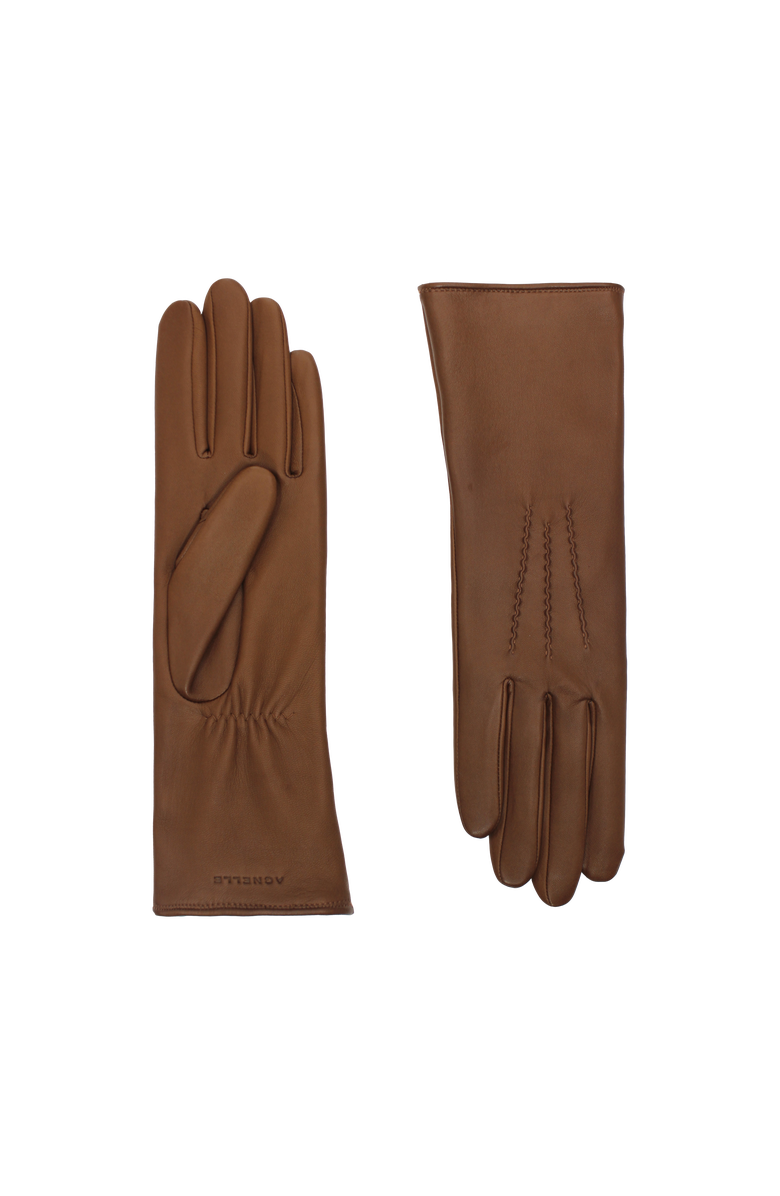 Agnelle Grace Leather Gloves, Main, color, Whisky