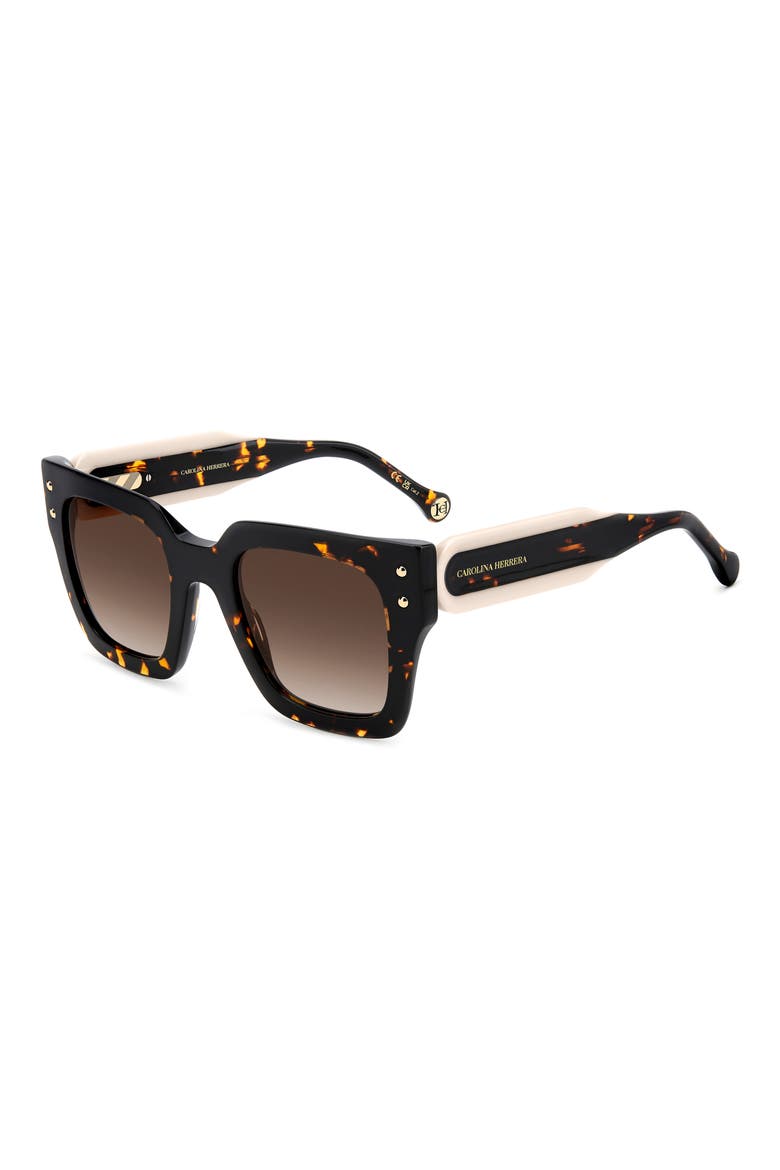 51mm Gradient Square Sunglasses, Alternate, color, HAVANA/ BROWN SF