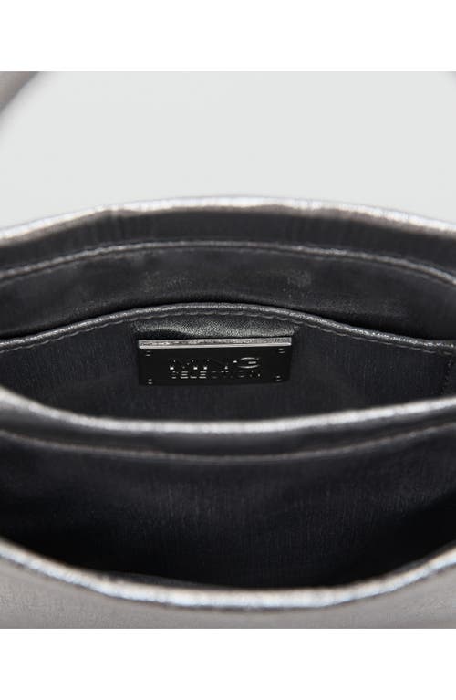 Mango X Kaia Gerber Mini Shopper Bag In Silver