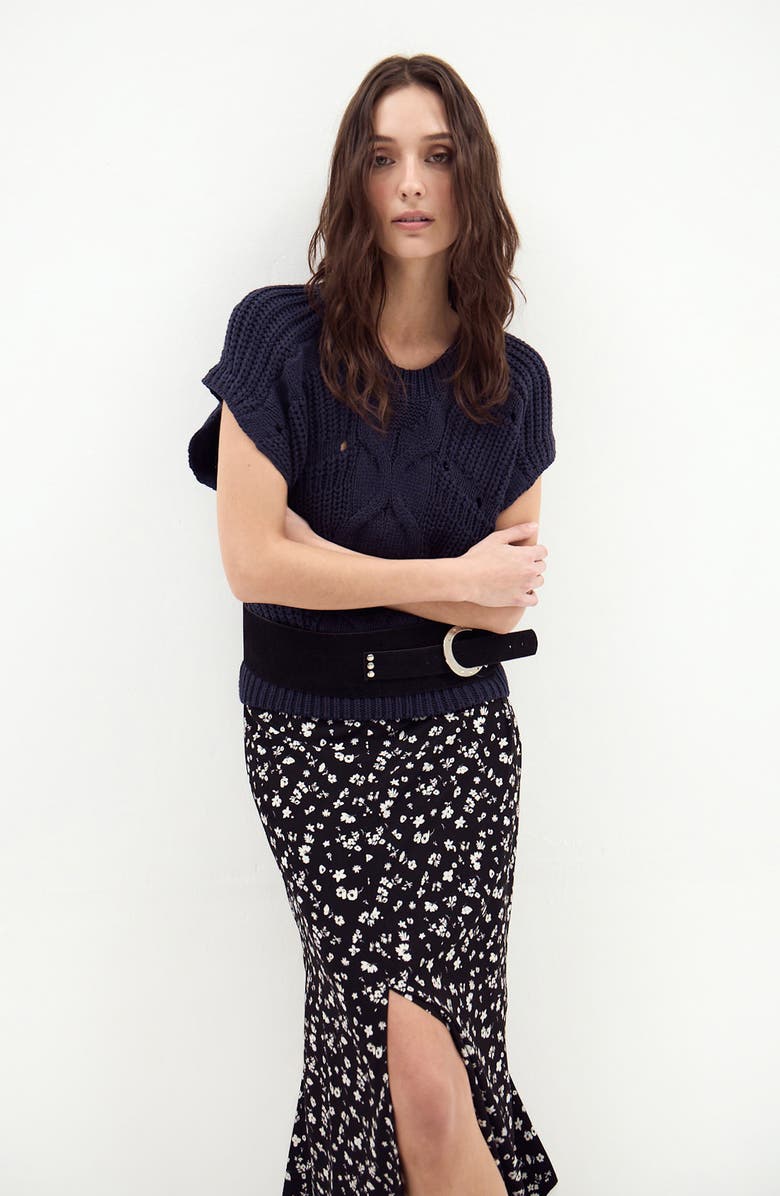 DELUC Pistacchio Cable Knit Sweater Vest, Alternate, color, 