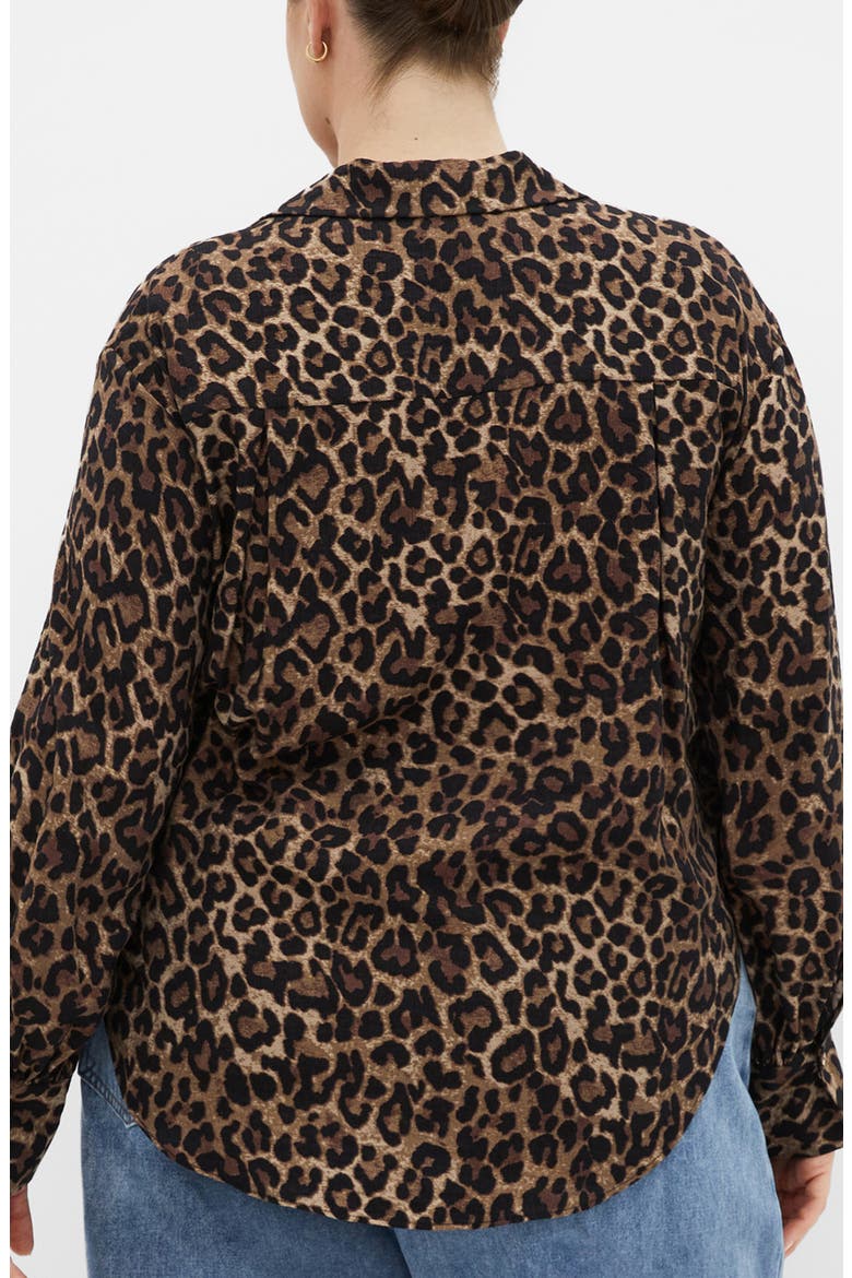 Ellie Long Sleeve Tie Front Shirt, Alternate, color, LEOPARD