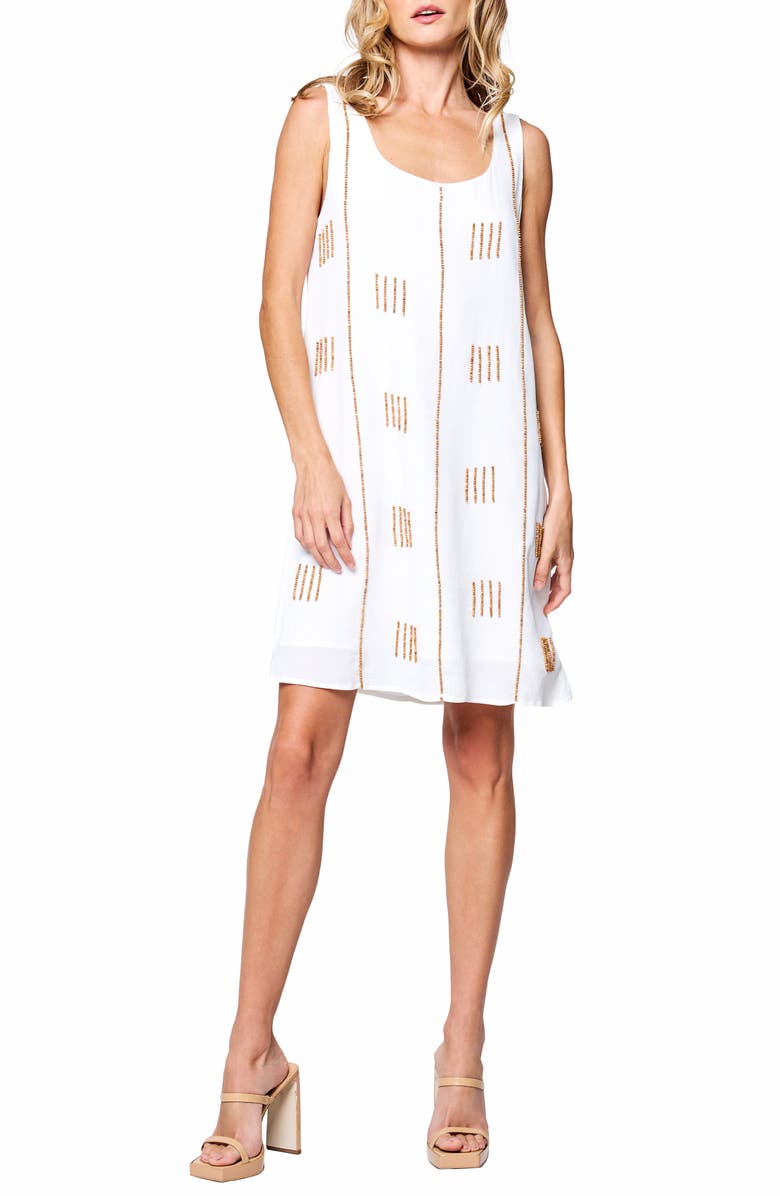 CIEBON Misella Beaded Sleeveless Dress, Main, color, Cream