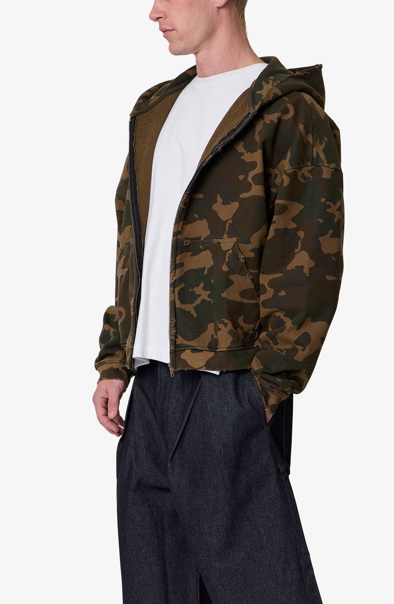 mnml Camouflage Oversize Cotton Full-Zip Hoodie, Alternate, color,