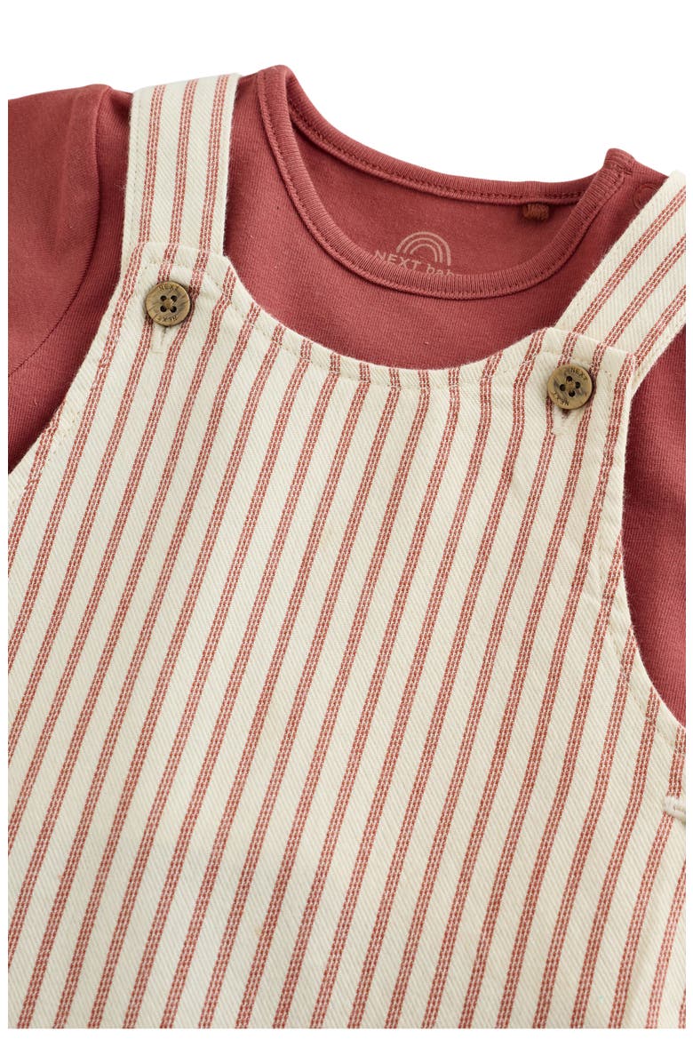 Stripe Bodysuit & Romper Set, Alternate, color, BROWN