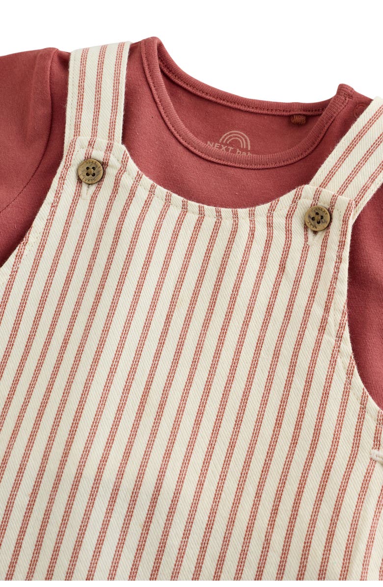 NEXT Stripe Bodysuit & Romper Set, Alternate, color, Brown