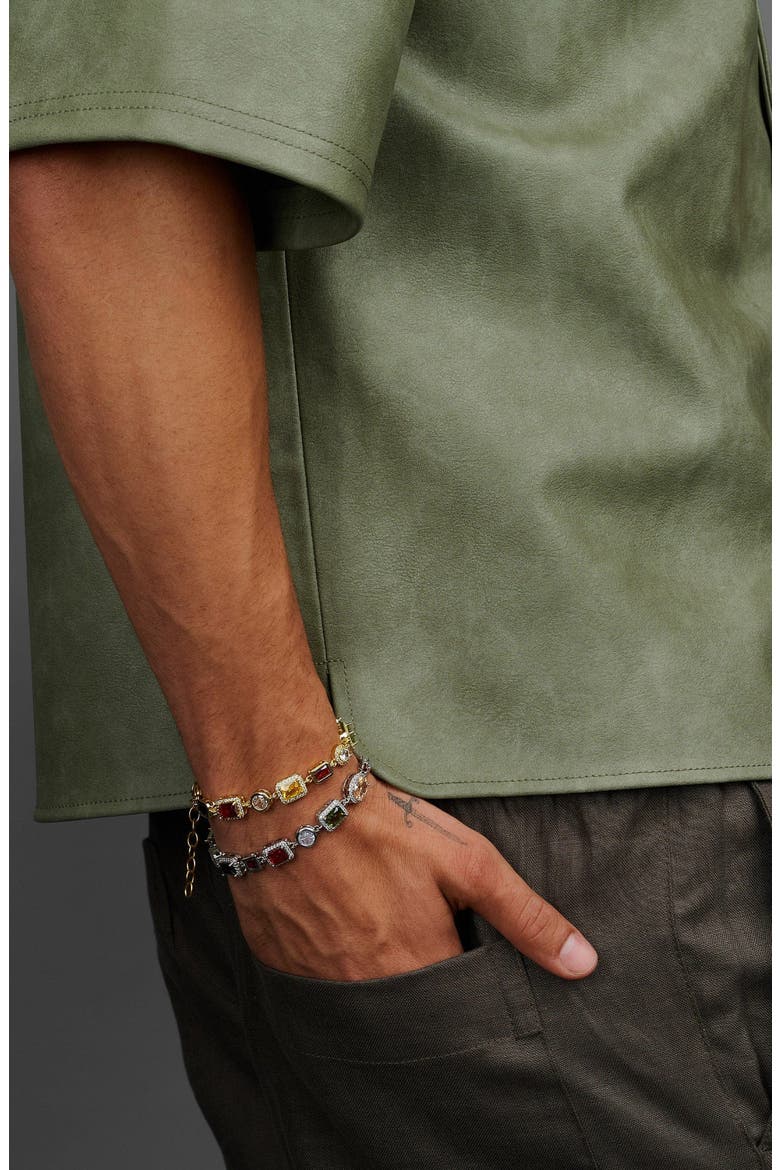 Gold Gemstone Bracelet, Alternate, color, Multicolor Stones