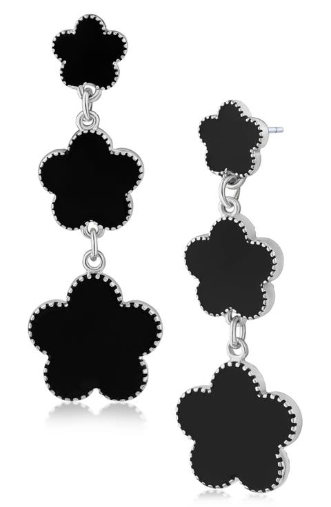 Cascading Triple-Tier Clover Earrings