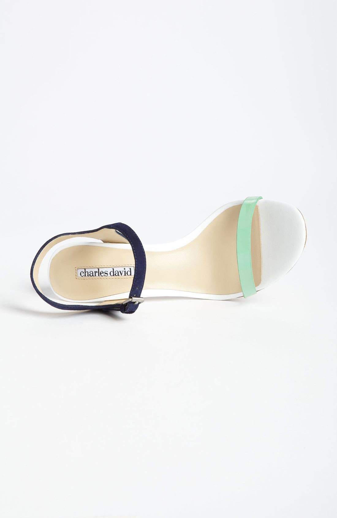 Charles David 'Flambe' Sandal, Alternate, color, MINT/ NAVY