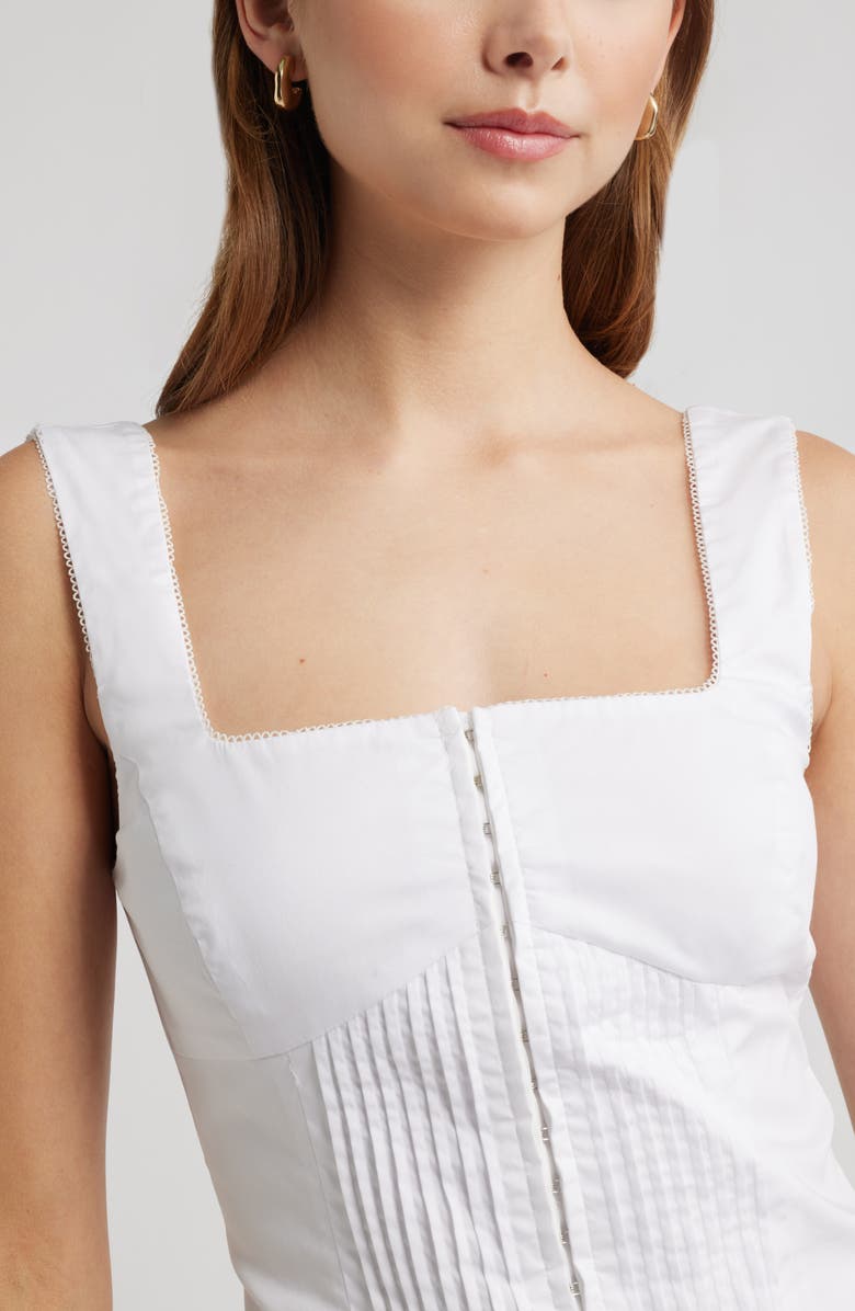 Open Edit Pintuck Bustier Top, Alternate, color, White