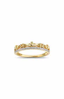 Cubic Zirconia Claddagh Band Ring