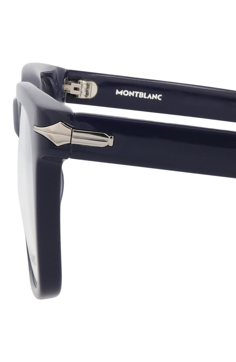 Montblanc 54mm Square Optical Glasses, Alternate, color, Blue Transparent