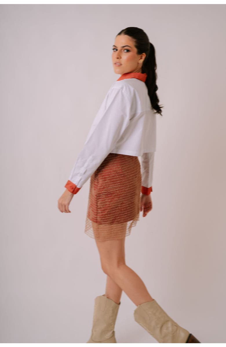 San Malo Katie Lace Mini Skirt, Alternate, color, Terracotta
