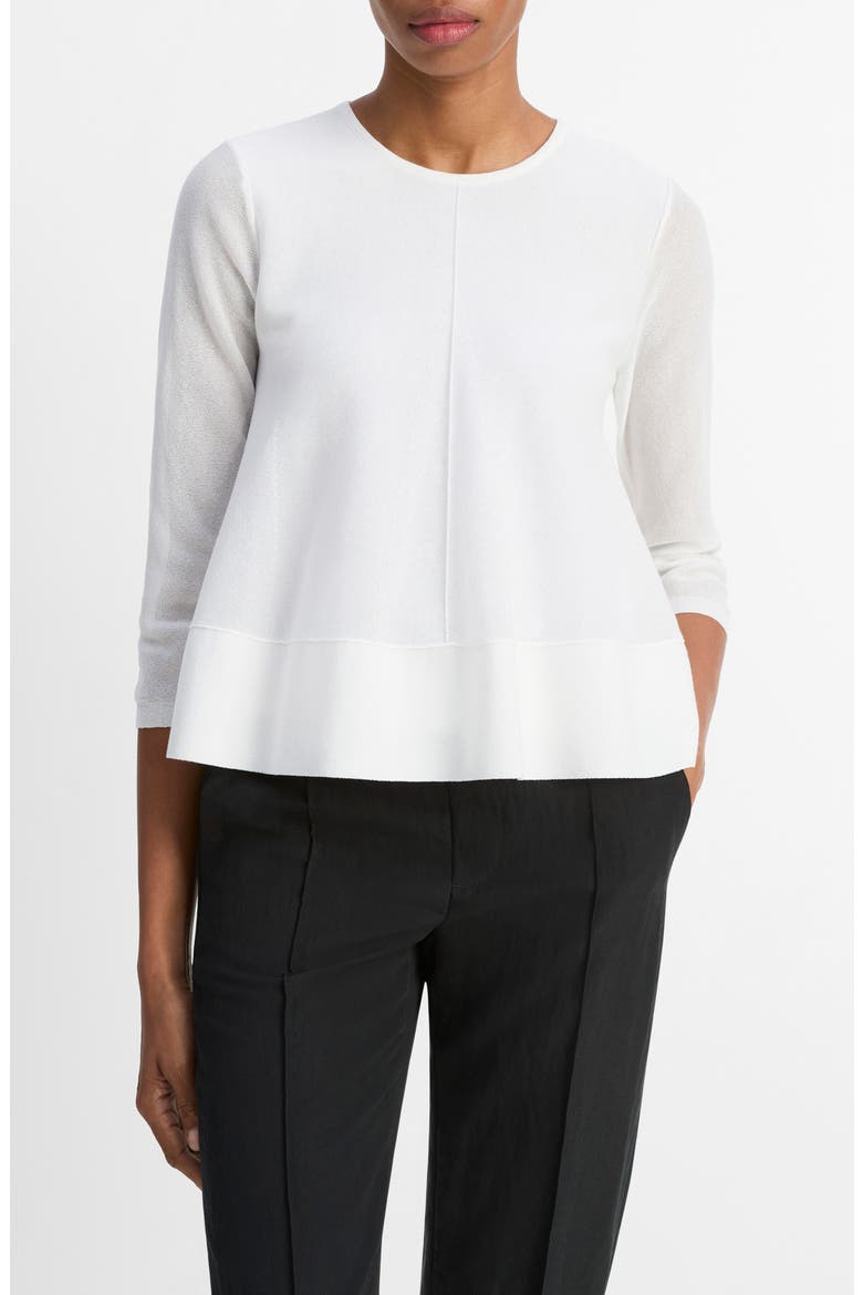 Cotton Blend A-Line Sweater, Main, color, OPTIC WHITE