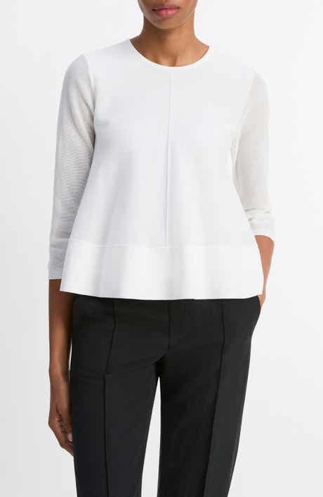 Vince Cotton Blend A-Line Sweater
