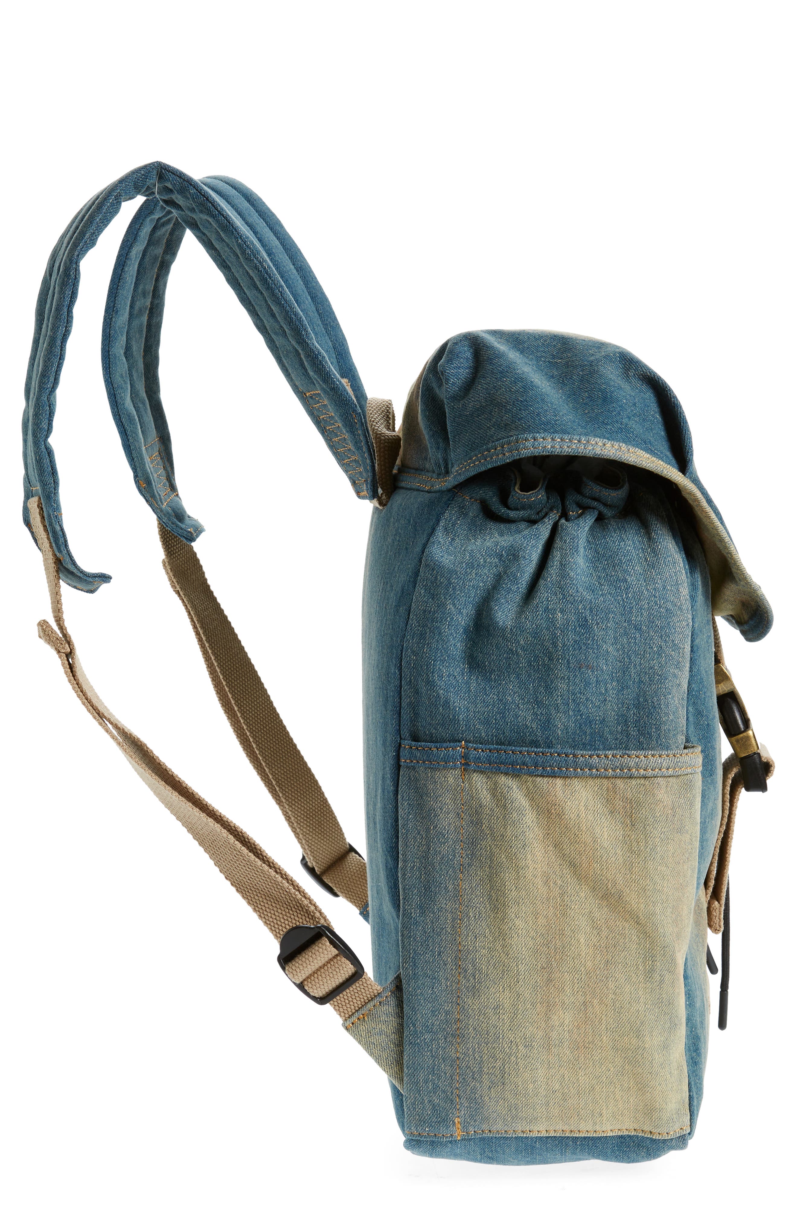 Acne Studios Post Penicillin Denim Backpack, Alternate, color, 