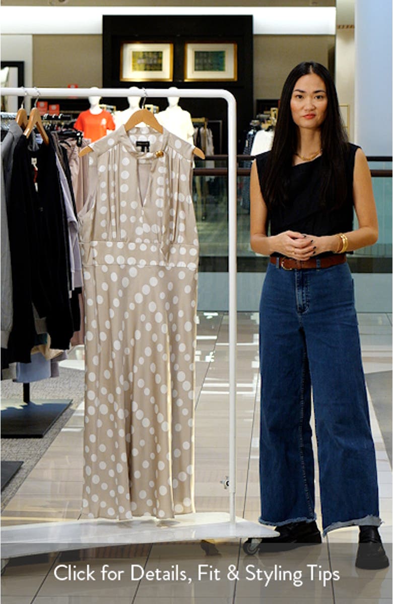 Print Scarf Sleeveless Midi Dress, sales video thumbnail