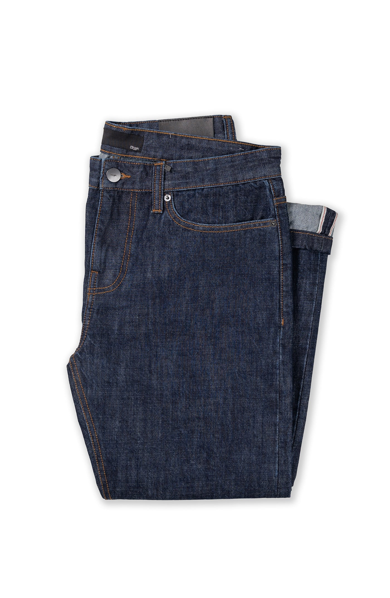 BRISK Slim Straight Selvedge Stud Jeans, Alternate, color, Dark Blue Rinse Wash